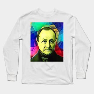 Auguste Comte Colourful Portrait | Auguste Comte Artwork 7 Long Sleeve T-Shirt